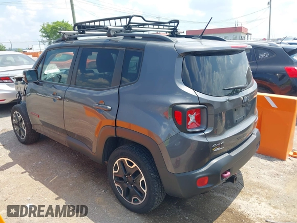 2017 Jeep Renegade Trailhawk with VIN ZACCJBCB7HPG42238, listed as a IAAI auction lot 42562113 with 105,045 mi miles and . Bid and sale history available at DreamBid. Image 3.