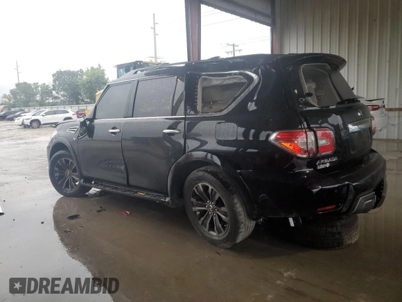 2020 Nissan Armada Platinum with VIN JN8AY2NF5L9360925, listed as a Copart auction lot 73123524 with Not Provided miles and Salvage Title. Bid and sale history available at carsss.com. Image 2.