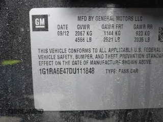 2013 Chevrolet Volt with VIN 1G1RA6E47DU111848, listed as a IAAI auction lot 41962737 with 124,701 mi miles and . Bid and sale history available at carsss.com. Image 9.