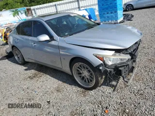 2015 Infiniti Q50 Premium with VIN JN1BV7AP7FM356447, listed as a Copart auction lot 58823045 with 137,642 mi miles and Salvage title. Bid and sale history available at DreamBid. Image 4.