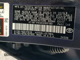 2014 Toyota Camry L with VIN 4T1BF1FK4EU360180, listed as a Copart auction lot 55258225 with 89,687 mi miles and Salvage Title. Bid and sale history available at DreamBid. Image 12.