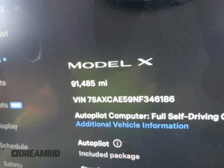 2022 Tesla Model X with VIN 7SAXCAE59NF346186, listed as a IAAI auction lot 41893923 with Not Provided miles and . Bid and sale history available at DreamBid. Image 11.