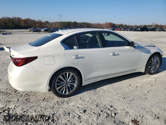 2024 Infiniti Q50 Luxe with VIN JN1EV7BP7RM600453, listed as a Copart auction lot 82838974 with 9,596 mi miles and Salvage title. Bid and sale history available at DreamBid. Image 3.