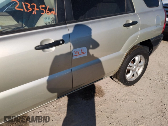 2006 Kia Sportage LX with VIN KNDJF723067287908, listed as a Copart auction lot 75519934 with 213,756 mi miles and Non Repairable. Bid and sale history available at DreamBid. Image 13.