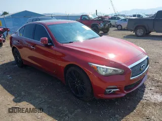 2015 Infiniti Q50 with VIN JN1BV7AR3FM419724, listed as a IAAI auction lot 40104971 with 56,736 mi miles. Bid and sale history available at carsss.com. Image 1.