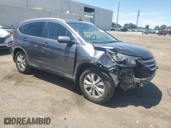 2013 Honda CR-V EX-L z VIN 2HKRM4H7XDH628094, wystawiony jako Copart lot #57358245 z przebiegiem 123 505 mil mil oraz Szkody całkowita. Historia ofert i sprzedaży dostępna na DreamBid. Obrazek 4.