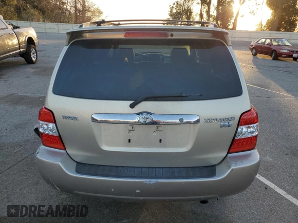 2007 Toyota Highlander Hybrid with VIN JTEGW21A670021425, listed as a Copart auction lot 87528335 with 146,984 mi miles and Salvage Title. Bid and sale history available at carsss.com. Image 6.