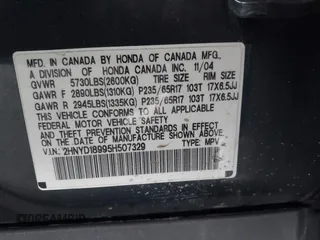 2005 Acura MDX Touring с VIN 2HNYD18995H507329, выставлен на аукционе IAAI как лот 42220962 с пробегом 155 350 миль миль и . История ставок и продаж доступна на DreamBid. Изображение 9.
