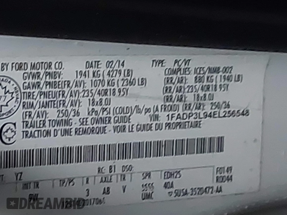 2014 Ford Focus ST with VIN 1FADP3L94EL256548, listed as a IAAI auction lot 40936756 with 79,340 mi miles and . Bid and sale history available at carsss.com. Image 9.