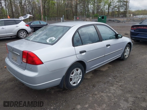 2001 Honda Civic LX with VIN 1HGES16581L043706, listed as a IAAI auction lot 42045657 with 149,285 mi miles. Bid and sale history available at carsss.com. Image 4.