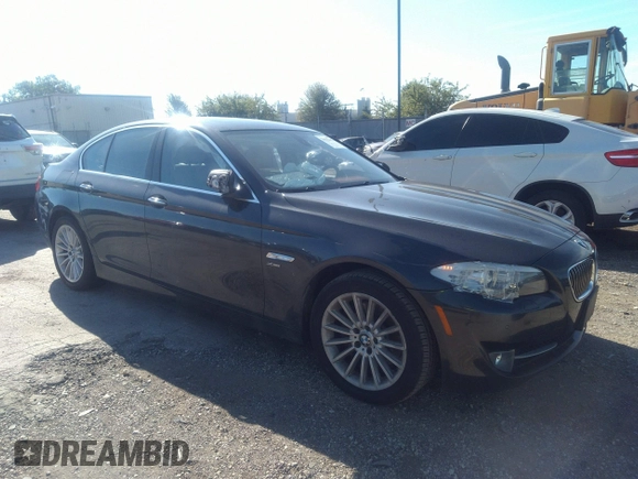 2011 BMW 5 Series 535i xDrive with VIN WBAFU7C55BC439837, listed as a IAAI auction lot 38492275 with 102,190 mi miles. Bid and sale history available at carsss.com. Image 1.