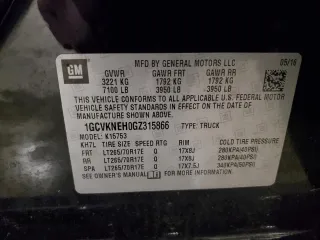 2016 Chevrolet Silverado 1500 Work Truck with VIN 1GCVKNEH0GZ315866, listed as a Copart auction lot 77885334 with 203,221 mi miles and Salvage Title. Bid and sale history available at carsss.com. Image 12.