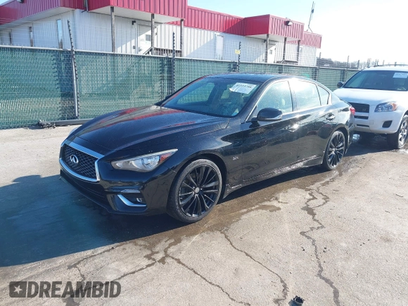 2018 Infiniti Q50 3.0t LUXE with VIN JN1EV7AP0JM351287, listed as a IAAI auction lot 41533708 with 82,549 mi miles. Bid and sale history available at carsss.com. Image 17.