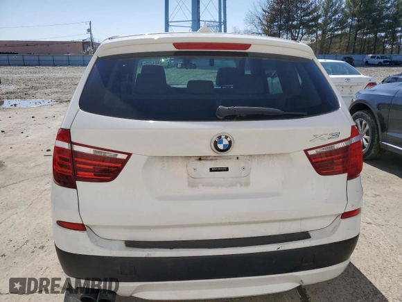 2013 BMW X3 xDrive28i with VIN 5UXWX9C54D0A09096, listed as a Copart auction lot 52481325 with Not Provided miles and Clean Title. Bid and sale history available at DreamBid. Image 6.