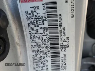 2002 Lexus ES 300 with VIN JTHBF30G720050790, listed as a Copart auction lot 54866125 with 233,167 mi miles and Salvage title. Bid and sale history available at DreamBid. Image 12.