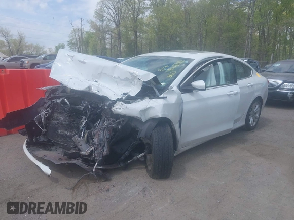 2015 Chrysler 200 Limited with VIN 1C3CCCAB3FN694544, listed as a IAAI auction lot 42082112 with Not Provided miles. Bid and sale history available at carsss.com. Image 2.