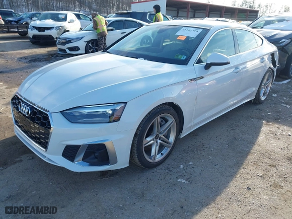 2021 Audi A5 Sportback S line Premium with VIN WAUDACF55MA030899, listed as a IAAI auction lot 41601100 with 26,729 mi miles. Bid and sale history available at carsss.com. Image 18.