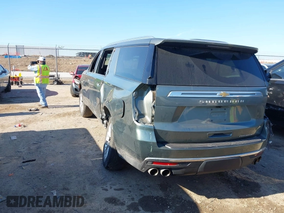2023 Chevrolet Suburban Premier z VIN 1GNSKFKD9PR278771, wystawiony jako IAAI lot #42198380 z przebiegiem 55 359 mil mil oraz . Historia ofert i sprzedaży dostępna na DreamBid. Obrazek 3.
