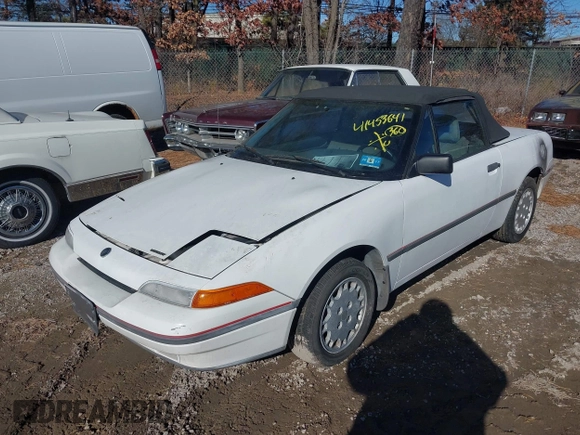 1991 Mercury Capri with VIN 6MPCT01ZXM8607170, listed as a IAAI auction lot 41453641 with 40,731 mi miles and . Bid and sale history available at DreamBid. Image 2.