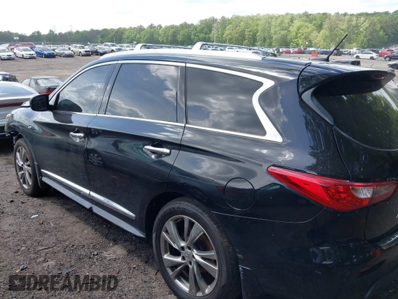 2014 Infiniti QX60 with VIN 5N1AL0MMXEC507093, listed as a IAAI auction lot 42182083 with 117,238 mi miles and . Bid and sale history available at DreamBid. Image 3.