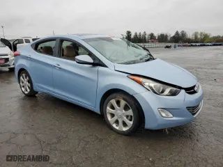 2013 Hyundai Elantra Limited with VIN KMHDH4AE7DU595872, listed as a Copart auction lot 52130425 with 0 mi miles and Salvage Title. Bid and sale history available at carsss.com. Image 4.