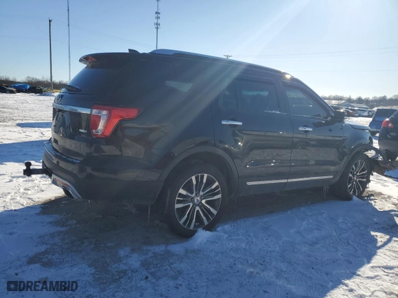 2017 Ford Explorer Platinum with VIN 1FM5K8HT5HGC03137, listed as a Copart auction lot 89224205 with 146,196 mi miles and Salvage Title. Bid and sale history available at carsss.com. Image 3.