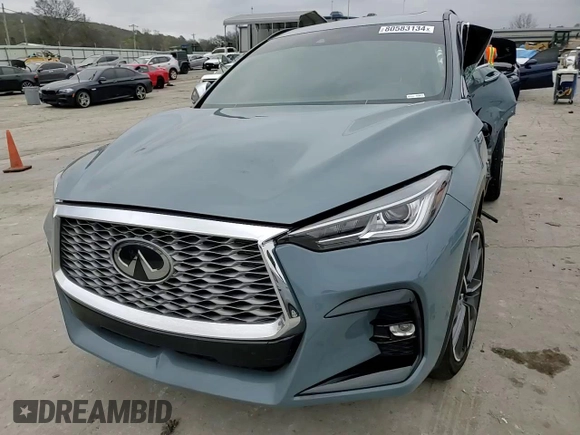 2024 Infiniti QX55 Luxe with VIN 3PCAJ5JR9RF104514, listed as a Copart auction lot 80583134 with 14,511 mi miles and Salvage Title. Bid and sale history available at DreamBid. Image 10.
