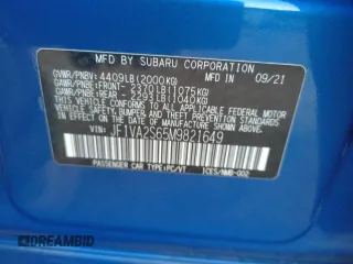 2021 Subaru WRX STI with VIN JF1VA2S65M9821649, listed as a Copart auction lot 35917823 with 14,842 mi miles. Bid and sale history available at carsss.com. Image 12.