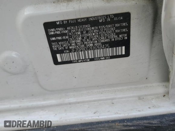 2014 Subaru Crosstrek with VIN JF2GPBCC2EH268425, listed as a Copart auction lot 83244314 with Not provided miles and Salvage title. Bid and sale history available at DreamBid. Image 14.