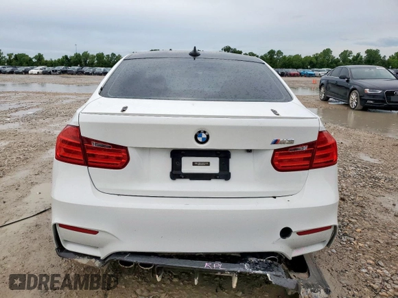 2015 BMW M3 with VIN WBS3C9C53FP804852, listed as a Copart auction lot 60837835 with Not provided miles and Salvage title. Bid and sale history available at DreamBid. Image 6.