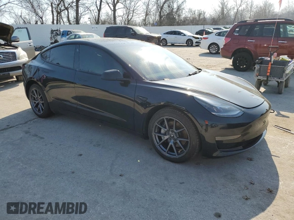 2022 Tesla Model 3 with VIN 5YJ3E1EA3NF125606, listed as a Copart auction lot 49087955 with 41,543 mi miles and Salvage Title. Bid and sale history available at carsss.com. Image 4.