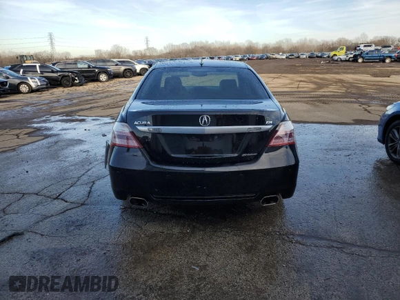 2011 Acura RL Technology with VIN JH4KB2F68BC000497, listed as a Copart auction lot 43734775 with 165,020 mi miles and Salvage Title. Bid and sale history available at DreamBid. Image 6.