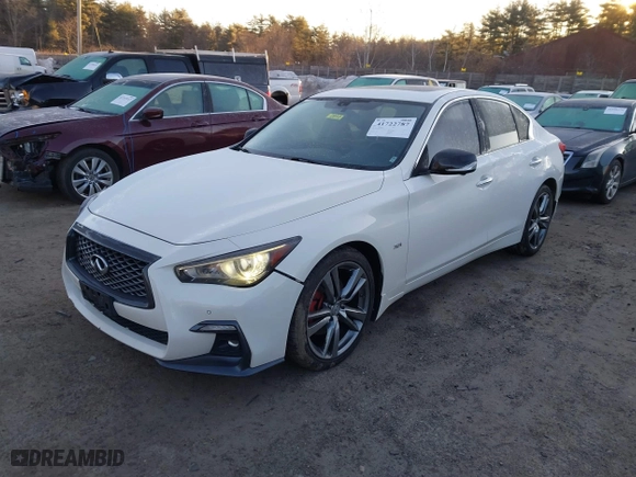 2019 Infiniti Q50 3.0t LUXE with VIN JN1EV7AR2KM591802, listed as a IAAI auction lot 41722787 with 78,726 mi miles. Bid and sale history available at carsss.com. Image 17.