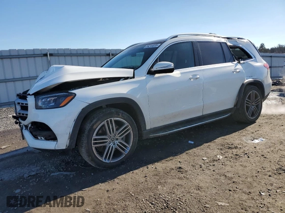 2022 Mercedes-Benz GLS 450 with VIN 4JGFF5KE5NA668145, listed as a Copart auction lot 89244035 with 48,003 mi miles and Salvage Title. Bid and sale history available at DreamBid. Image 1.