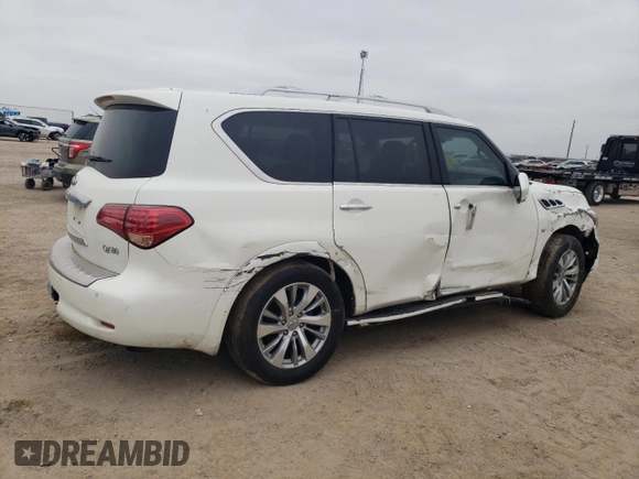 2016 Infiniti QX80 with VIN JN8AZ2NE4G9124227, listed as a Copart auction lot 43040465 with 107,233 mi miles and Salvage Title. Bid and sale history available at carsss.com. Image 3.