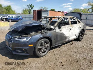 2018 Audi A4 Premium Plus with VIN WAUENAF44JN013990, listed as a Copart auction lot 55875545 with Not provided miles and Salvage title. Bid and sale history available at DreamBid. Image 1.
