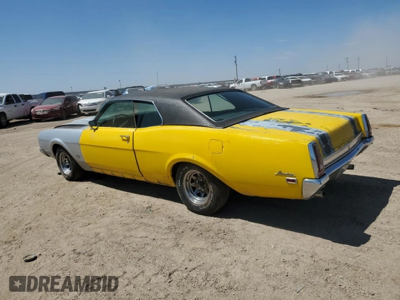 1969 Mercury Montego z VIN 9H07H553144, wystawiony jako Copart lot #67715274 z przebiegiem 97 900 mil mil oraz Szkoda całkowita • Salvage title. Historia ofert i sprzedaży dostępna na DreamBid. Obrazek 2.