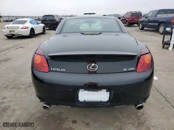 2003 Lexus SC 430 with VIN JTHFN48Y030045973, listed as a Copart auction lot 43931115 with 153,552 mi miles and Clean Title. Bid and sale history available at carsss.com. Image 6.