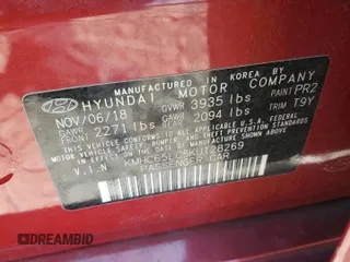 2019 Hyundai Ioniq Blue z VIN KMHC65LC5KU128269, wystawiony jako Copart lot #54144195 z przebiegiem 89 831 mil mil oraz Szkoda całkowita • Salvage title. Historia ofert i sprzedaży dostępna na DreamBid. Obrazek 12.