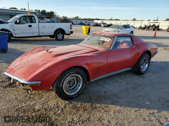 1972 Chevrolet Corvette with VIN 1Z37K2S501379, listed as a Copart auction lot 88223115 with 49,405 mi miles and Salvage title. Bid and sale history available at DreamBid. Image 1.