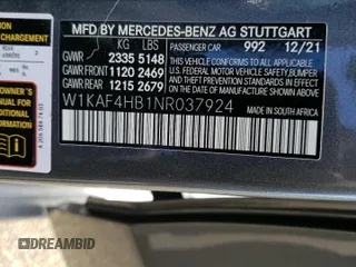 2022 Mercedes-Benz C 300 z VIN W1KAF4HB1NR037924, wystawiony jako Copart lot #51206673 z przebiegiem 7 445 mil mil oraz . Historia ofert i sprzedaży dostępna na DreamBid. Obrazek 12.