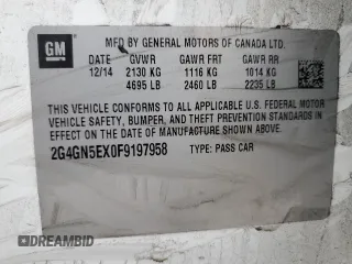 2015 Buick Regal Premium I с VIN 2G4GN5EX0F9197958, выставлен на аукционе Copart как лот 81567273 с пробегом 150 647 миль миль и Чистый • Clean title. История ставок и продаж доступна на DreamBid. Изображение 12.