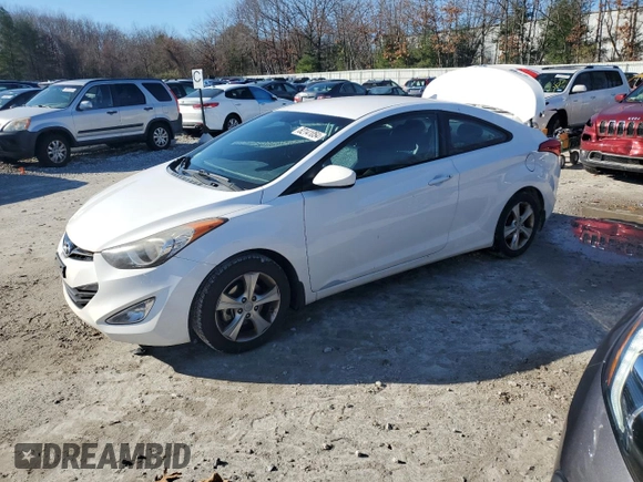 2013 Hyundai Elantra Coupe GS PZEV with VIN KMHDH6AE3DU011320, listed as a Copart auction lot 82141054 with 130,726 mi miles and Clean Title. Bid and sale history available at carsss.com. Image 1.