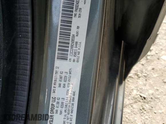 2012 Dodge Avenger SE with VIN 1C3CDZAB8CN285564, listed as a Copart auction lot 51046445 with 180,101 mi miles and Salvage Title. Bid and sale history available at carsss.com. Image 13.