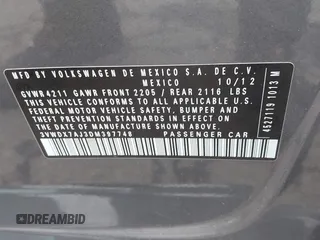 2013 Volkswagen Jetta SE z VIN 3VWDX7AJ3DM397748, wystawiony jako IAAI lot #42283421 z przebiegiem 195 928 mil mil oraz . Historia ofert i sprzedaży dostępna na DreamBid. Obrazek 9.