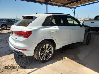 2021 Audi Q3 S line Premium Plus with VIN WA1EECF37M1124299, listed as a Copart auction lot 59994915 with 27,800 mi miles and Salvage title. Bid and sale history available at DreamBid. Image 3.