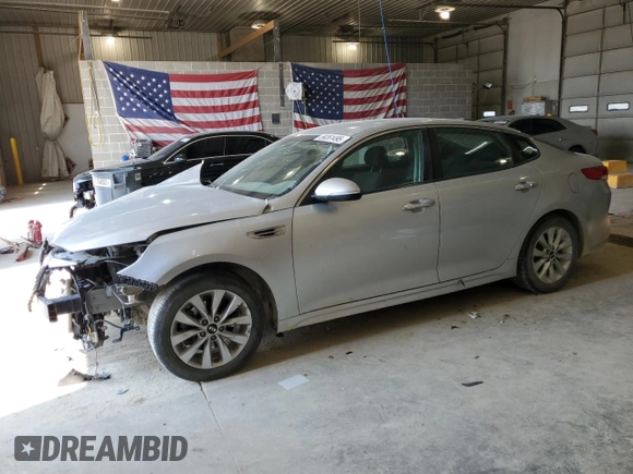 2016 Kia Optima LX with VIN 5XXGT4L35GG035838, listed as a Copart auction lot 59261495 with 128,848 mi miles and Salvage title. Bid and sale history available at DreamBid. Image 1.