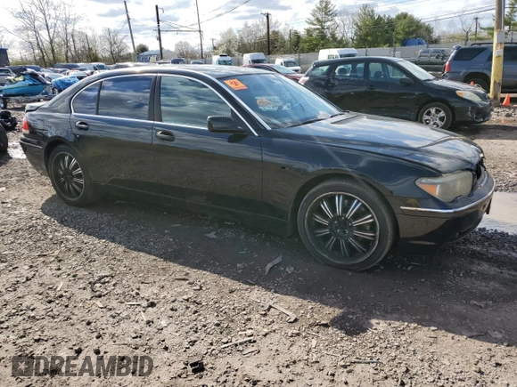2003 BMW 7 Series 745Li with VIN WBAGN63403DR13725, listed as a Copart auction lot 52175805 with Not Provided miles and Salvage Title. Bid and sale history available at carsss.com. Image 4.
