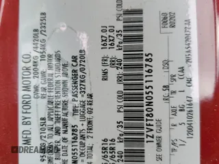 2005 Ford Mustang Deluxe with VIN 1ZVFT80N055116785, listed as a Copart auction lot 53032375 with 132,420 mi miles and Salvage Title. Bid and sale history available at carsss.com. Image 13.