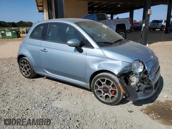 2014 FIAT 500 Sport with VIN 3C3CFFBR0ET301019, listed as a Copart auction lot 76070454 with 43,212 mi miles and Salvage Title. Bid and sale history available at carsss.com. Image 4.